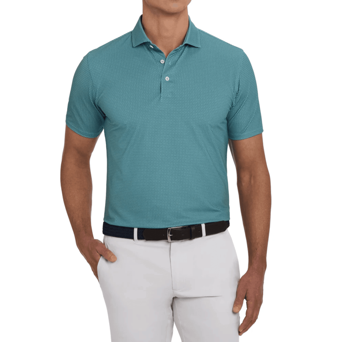 Holderness & Bourne The Collins Polo Cascade Green Pacific Blue