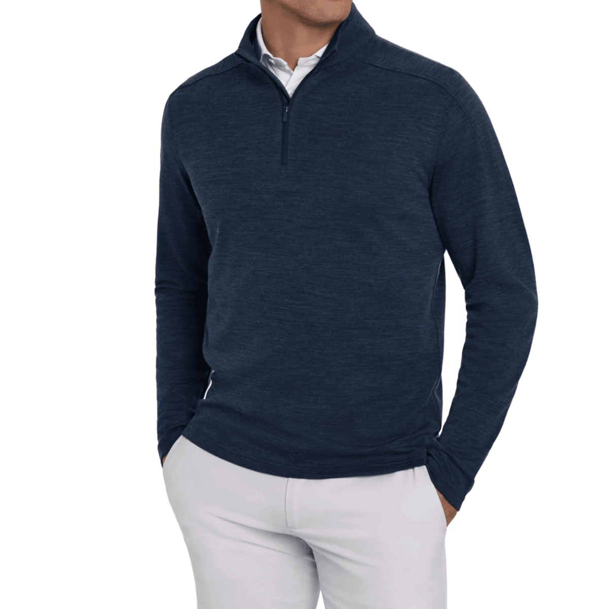 Holderness & Bourne The Coyne Pullover Sweater Heathered Navy MEDIUM