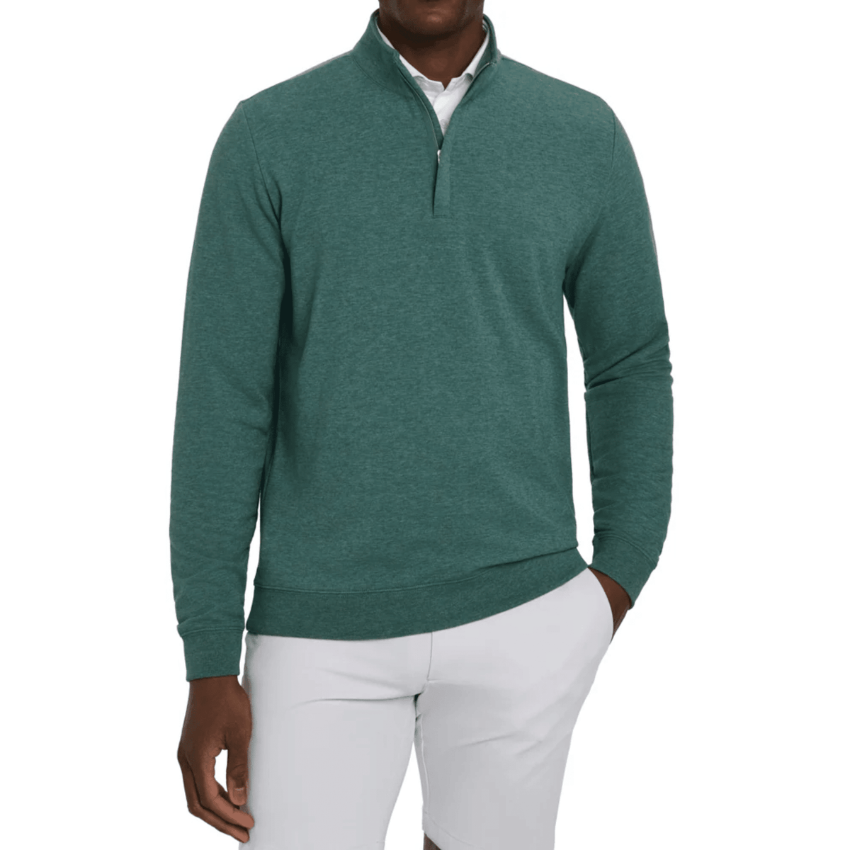 Holderness & Bourne The Harper 1/4 Zip Sweater Heathered California Spruce