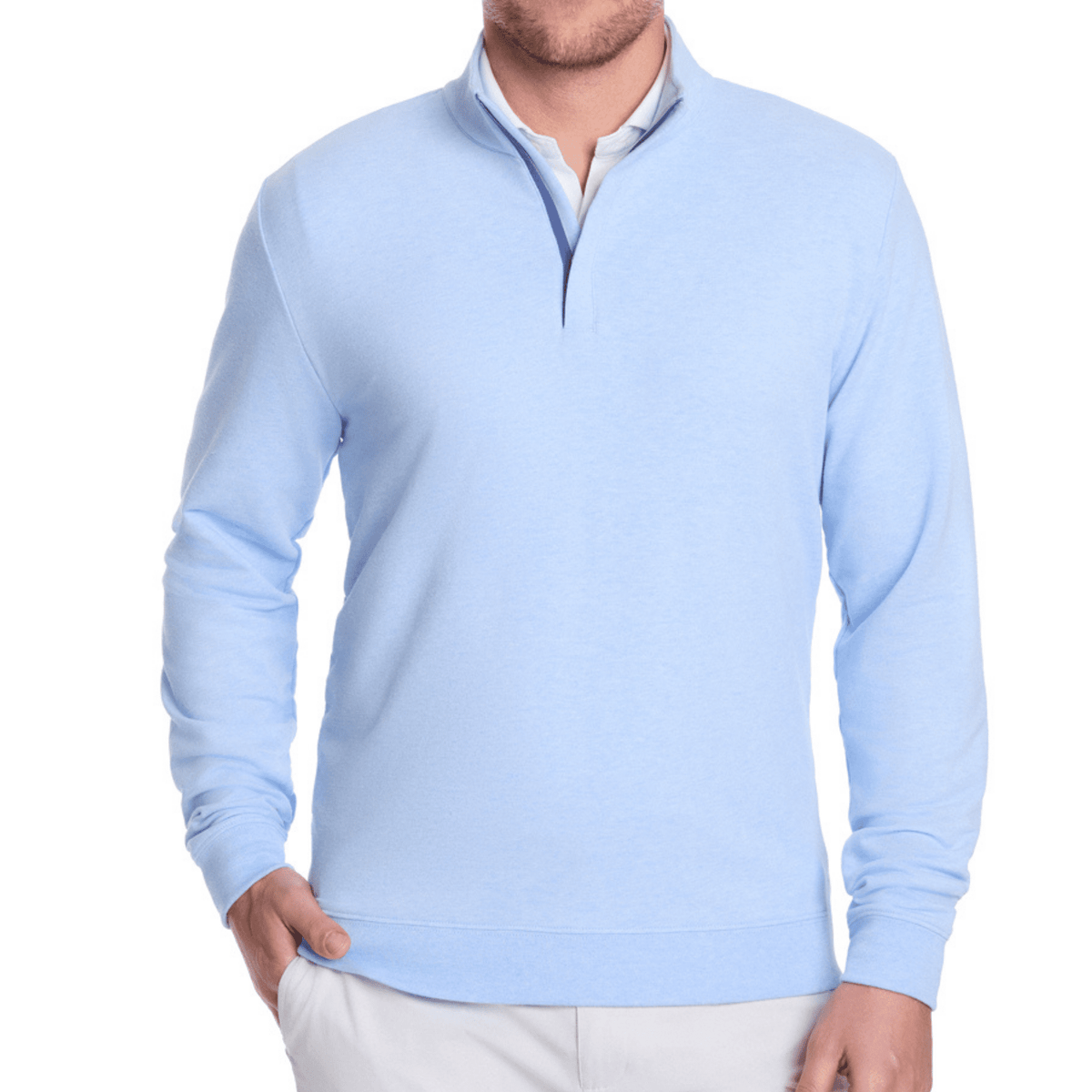 Holderness & Bourne The Harper 1/4 Zip Sweater Heathered Skye