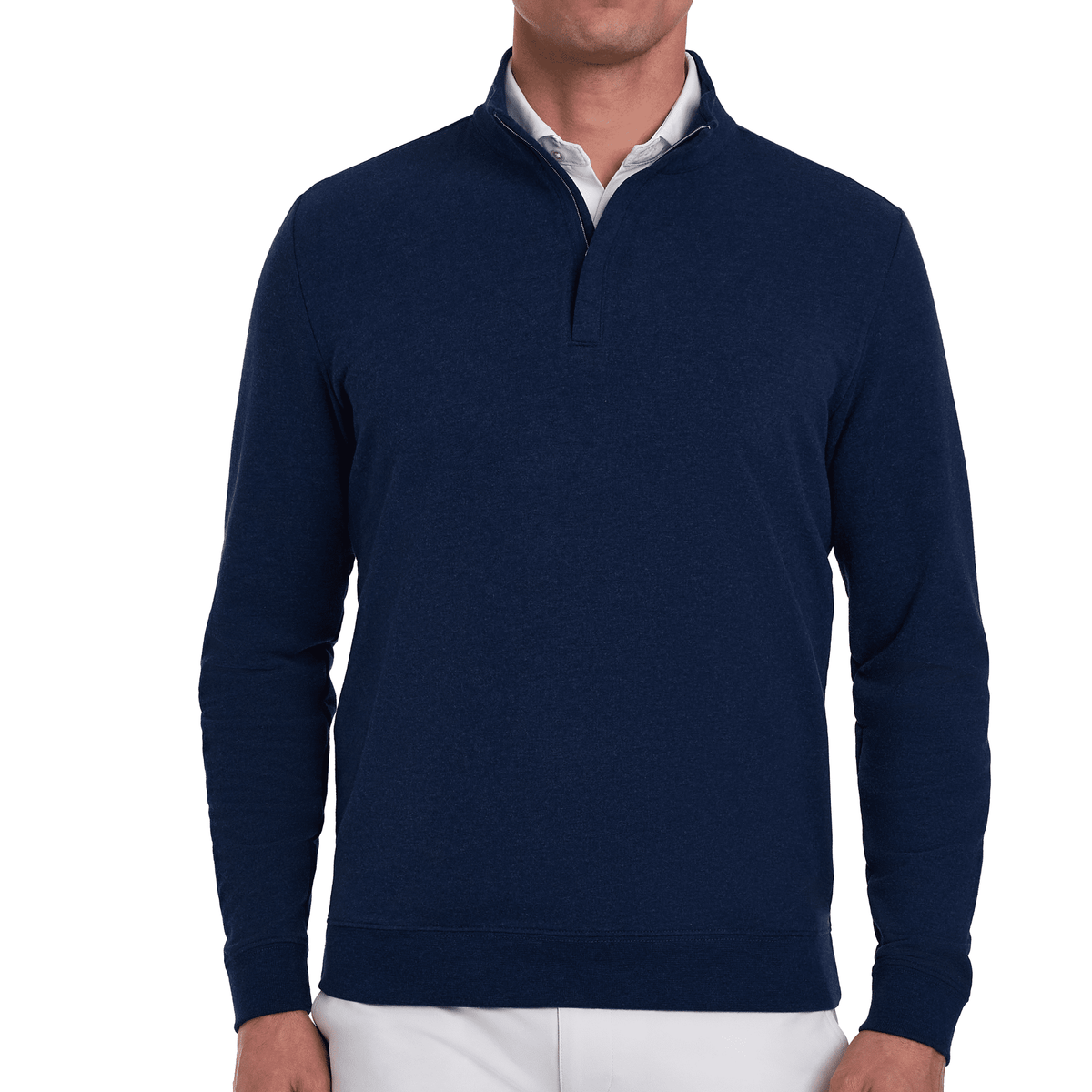Holderness & Bourne The Harper 1/4 Zip Sweater Heathered Atlantic