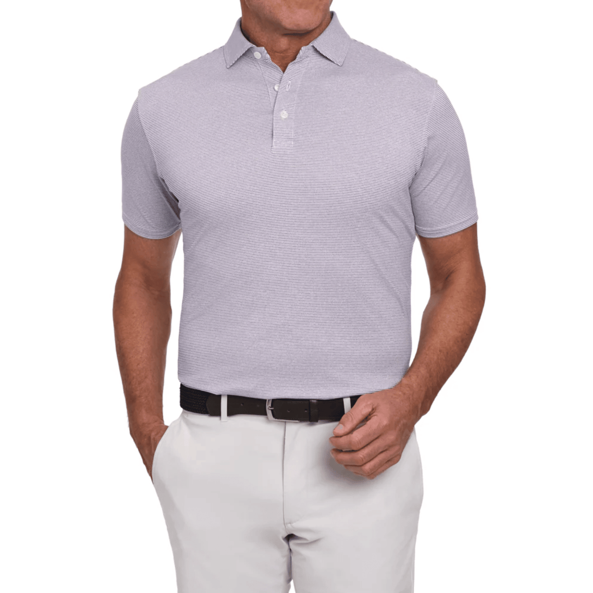 Holderness & Bourne The Perkins Polo Heathered Sonoma & White SMALL