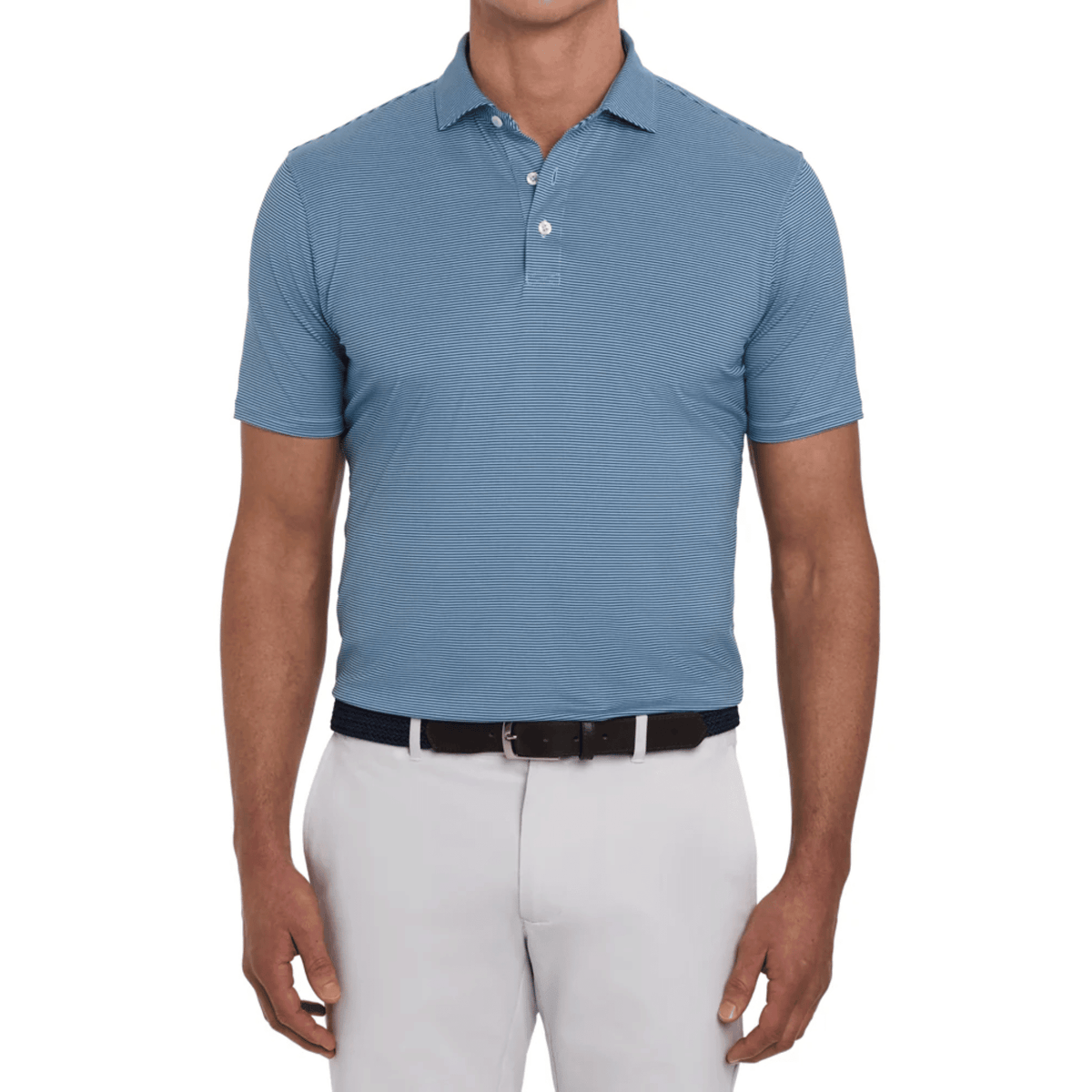 Holderness & Bourne The Perkins Polo Pacific Blue & Heathered Vista Blue SMALL