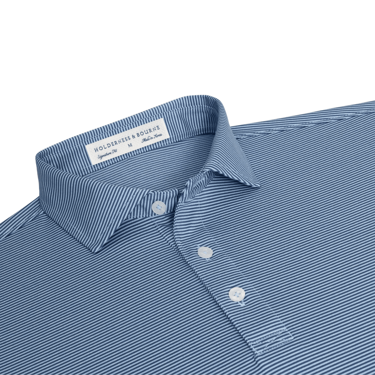 Holderness & Bourne The Perkins Polo Pacific Blue & Heathered Vista Blue SMALL