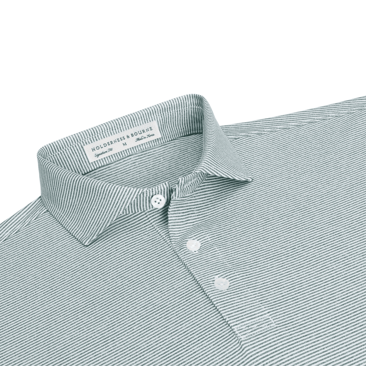Holderness & Bourne The Perkins Polo Heathered California Spruce & White SMALL