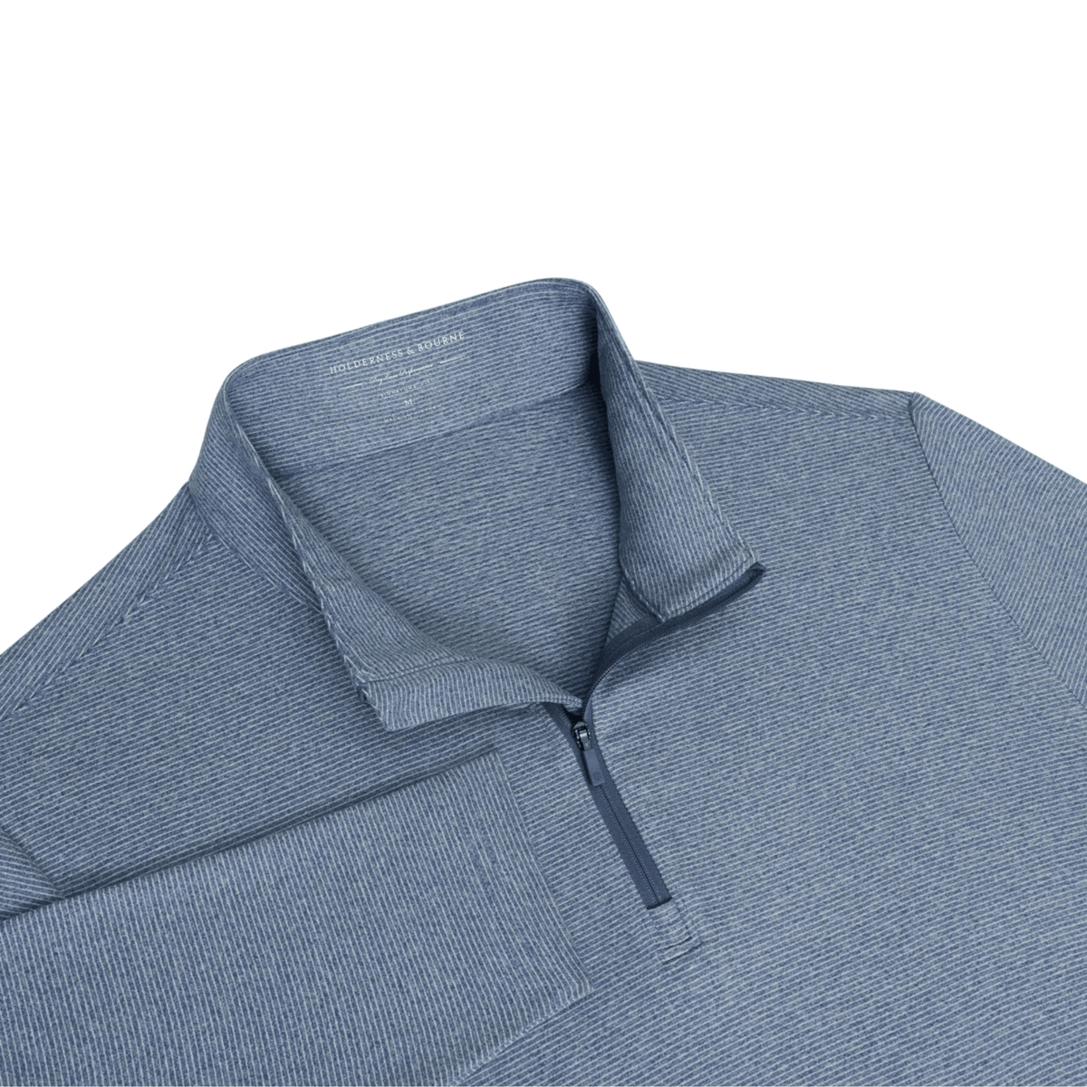 Holderness & Bourne The Royce Pullover 1/4 Zip Heathered Pacific Blue SMALL