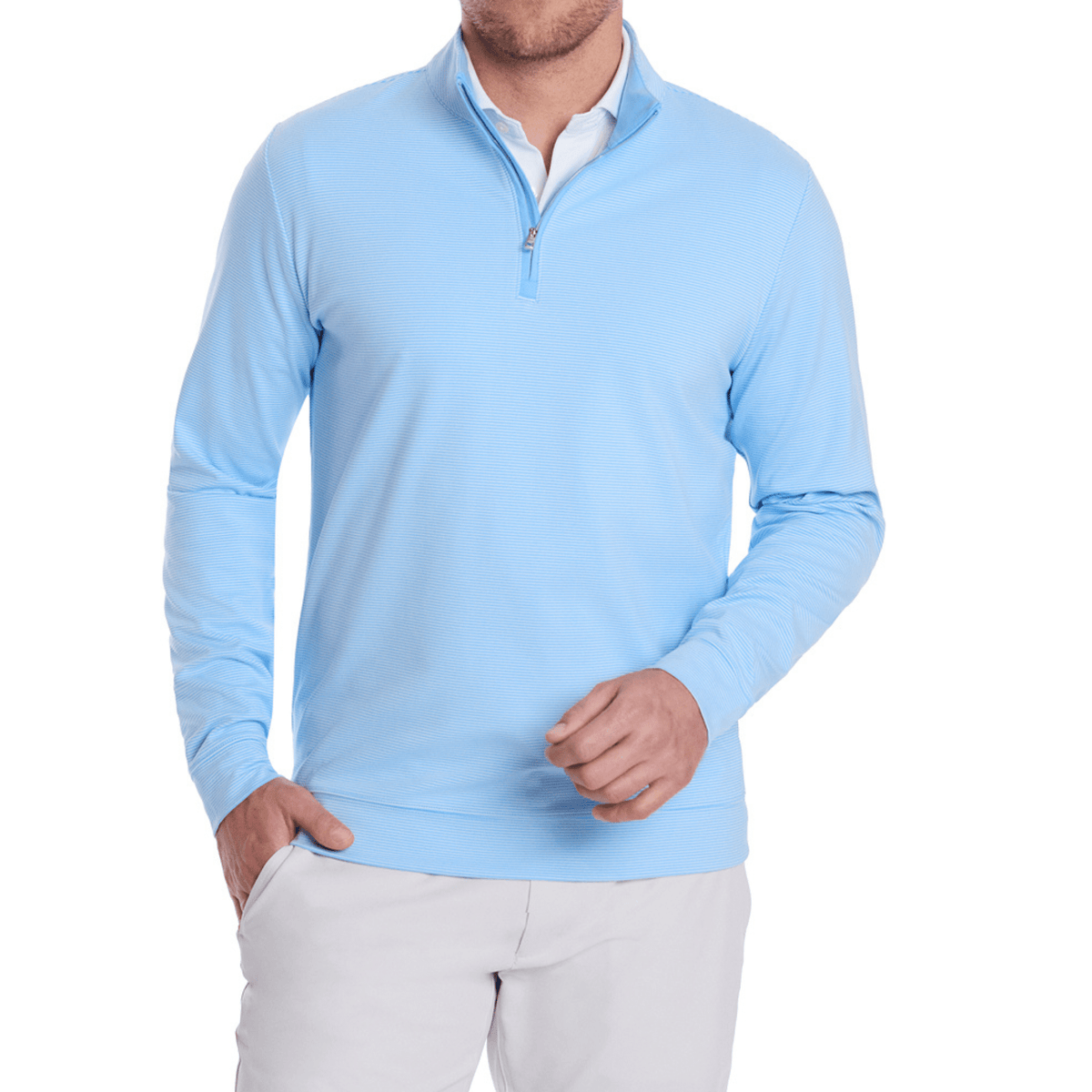 Holderness & Bourne The Sherwood 1/4 Zip Sweater Skye White