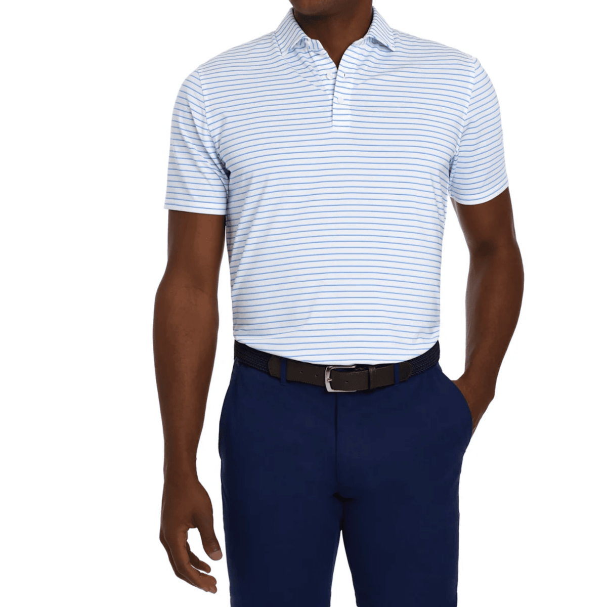 Holderness & Bourne The Springer Polo White/Vista Blue/Horizon Blue SMALL