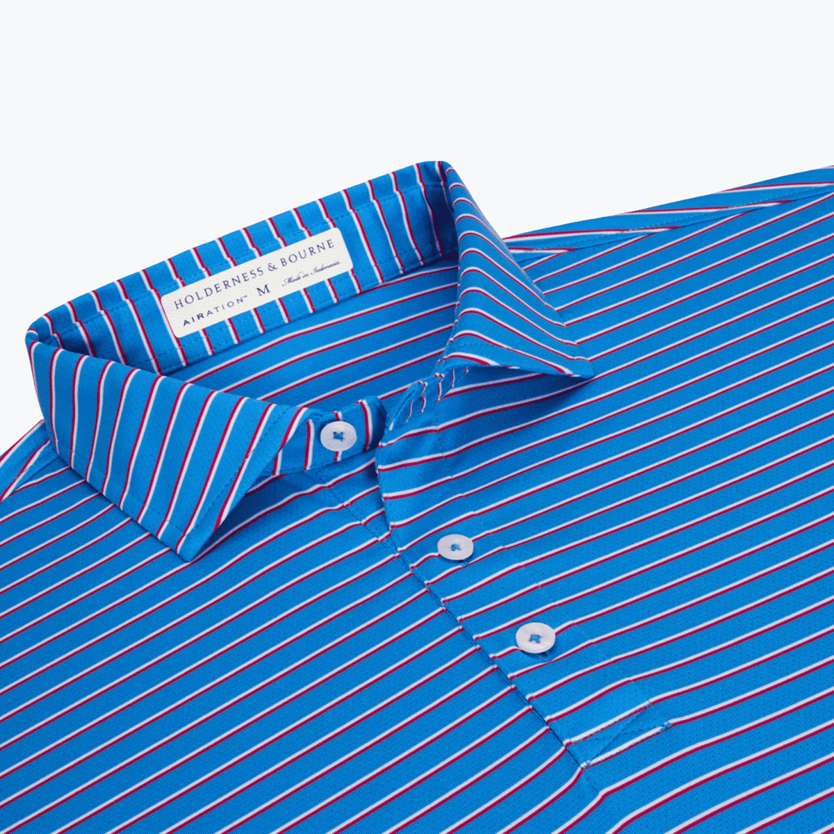 Holderness & Bourne The Springer Polo Horizon Blue & White & Cabernet SMALL