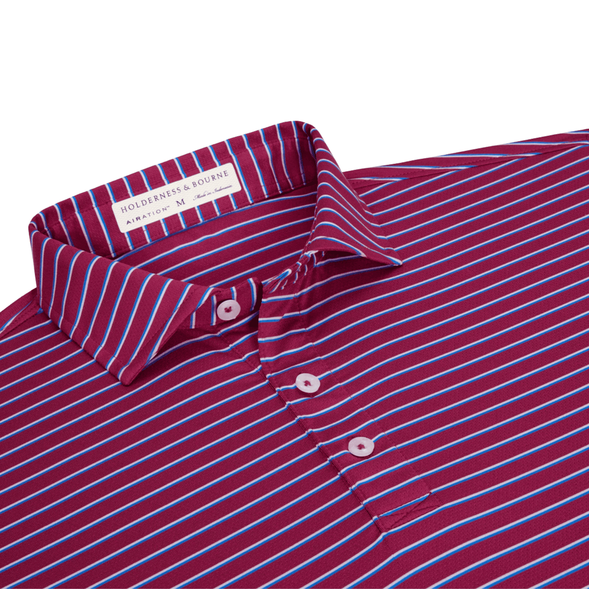 Holderness & Bourne The Springer Polo Cabernet/White/Horizon Blue SMALL