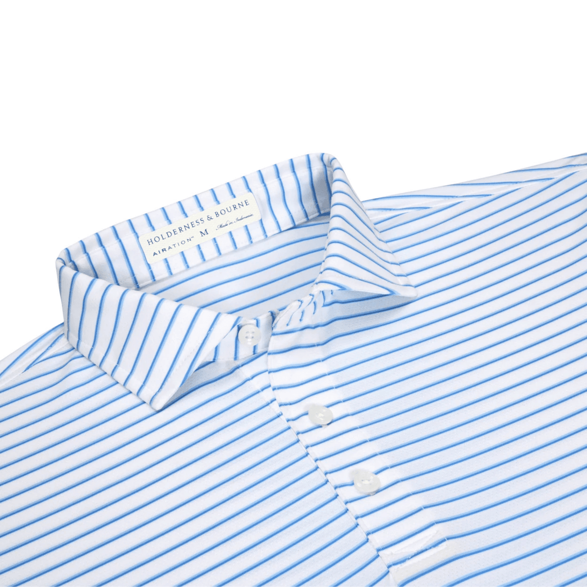 Holderness & Bourne The Springer Polo White/Vista Blue/Horizon Blue SMALL