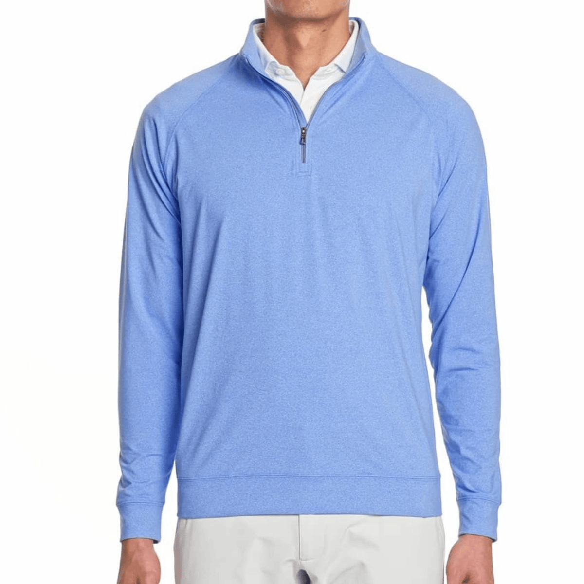 Holderness & Bourne The Westland 1/4 Zip Sweater Heathered Marlin Blue