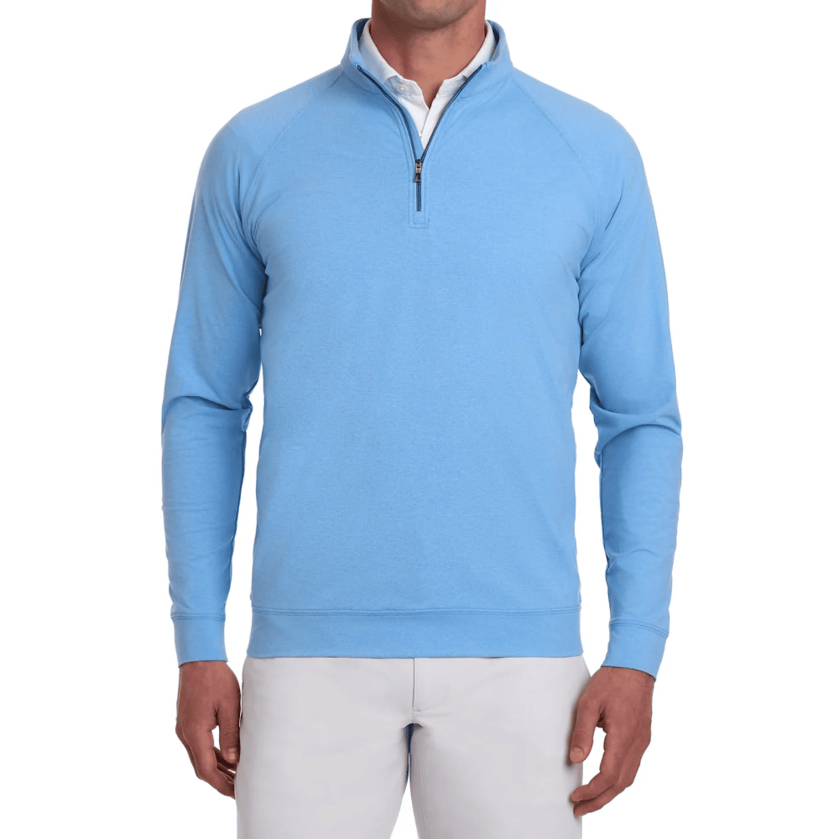 Holderness & Bourne The Westland 1/4 Zip Sweater Heathered Vista Blue