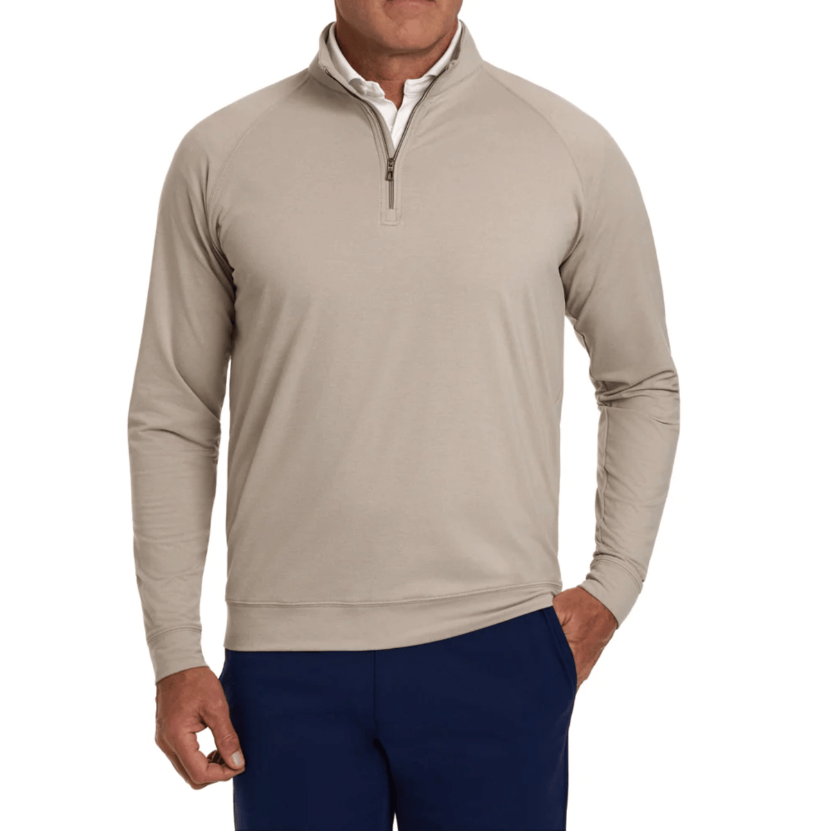 Holderness & Bourne The Westland 1/4 Zip Sweater Heathered Dune
