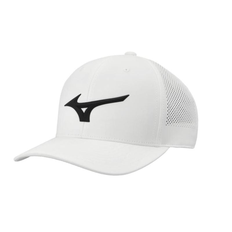Mizuno Tour Vent Snapback Hat White Black