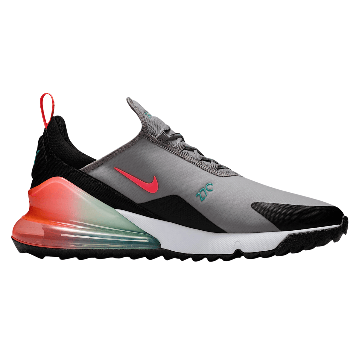 Nike Men's Air Max 270 G Spikeless Golf Shoes Atmosphere Grey White Black Hot Punch Medium