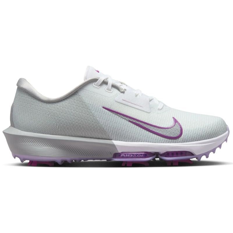 Nike Air Zoom Infinity Tour NXT % 2 Golf Shoe White Light Smoke Grey Vivid Purple Medium