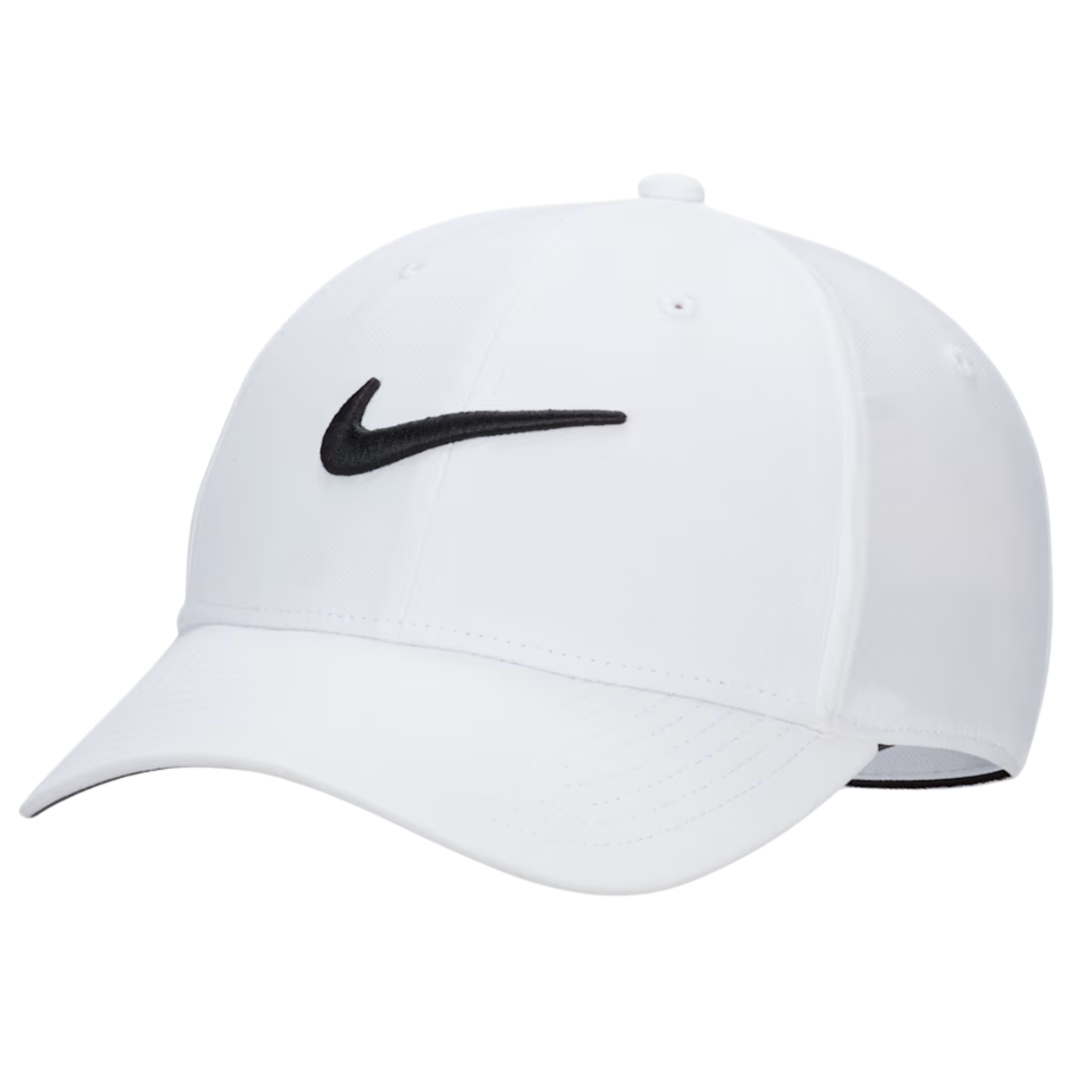 Nike Dri-FIT Club Structured Swoosh Golf Hat White Black