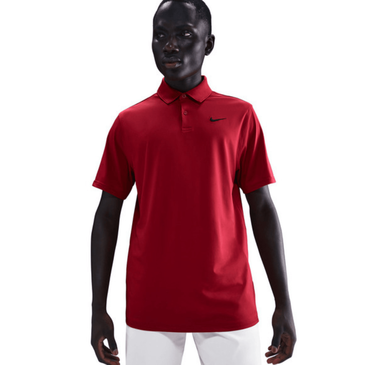 Nike Dri-FIT Velocity Solid Polo Gym Red Black