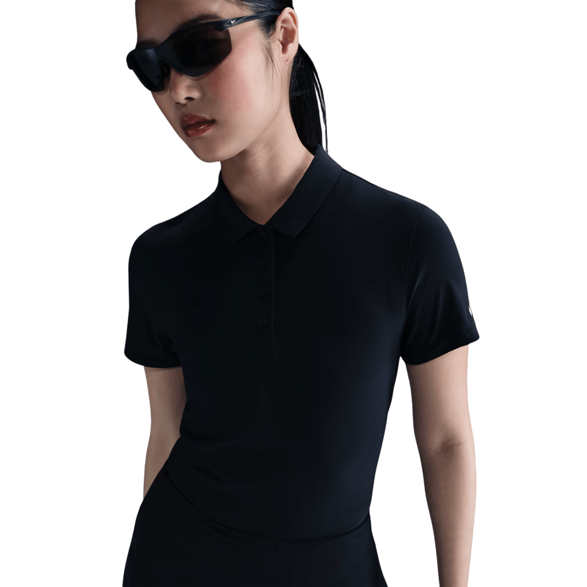 Nike Women's Dri-FIT Victory Sleeveless Golf Polo Black White