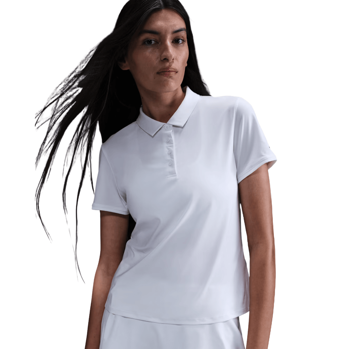 Nike Women's Dri-FIT Victory Sleeveless Golf Polo White Black