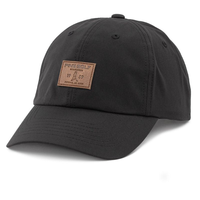 PING Back Nine Leather Cap Black
