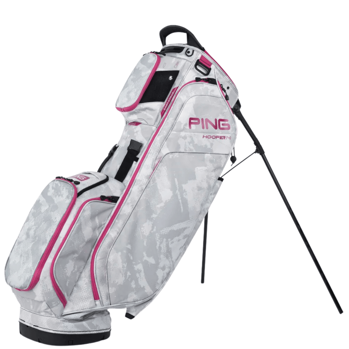 PING Hoofer 14 Stand Bag Platinum Graffiti Malibu Rose