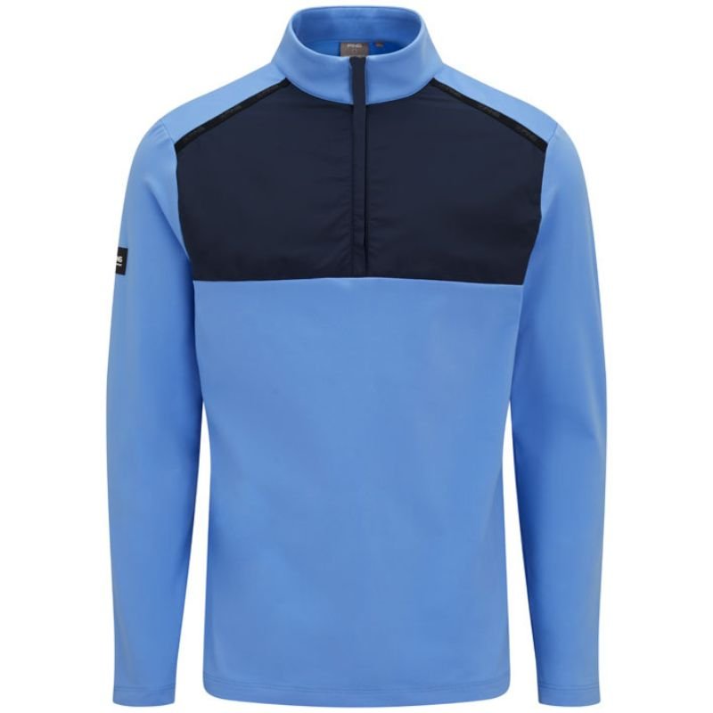 PING Keeton 1/2 Zip Sweater Cornflower Blue Navy