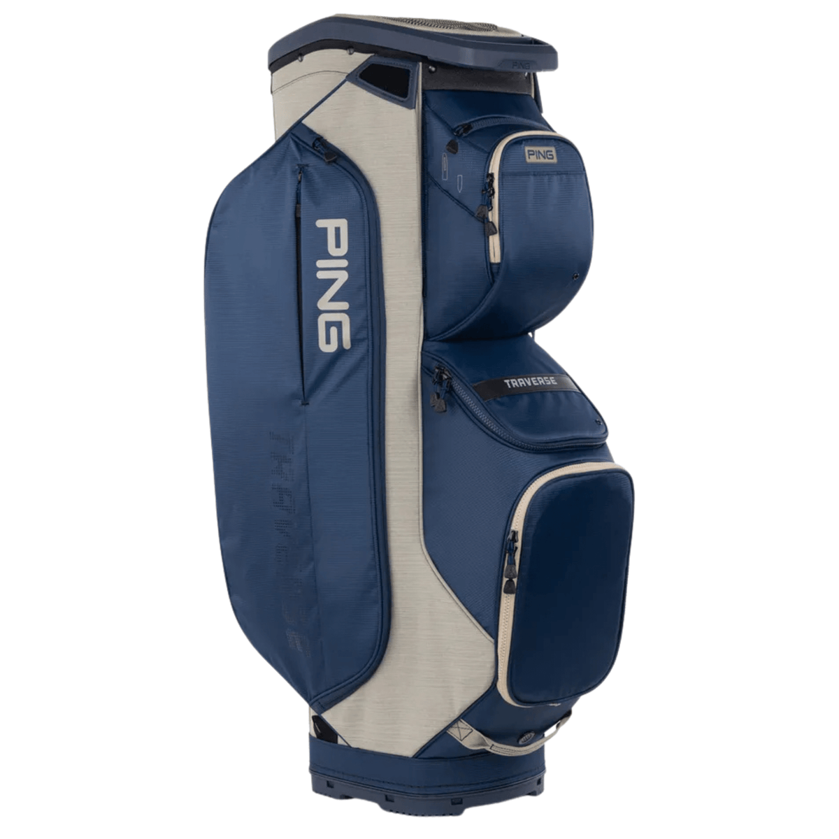 PING Traverse Cart Bag Navy Heather Sand White