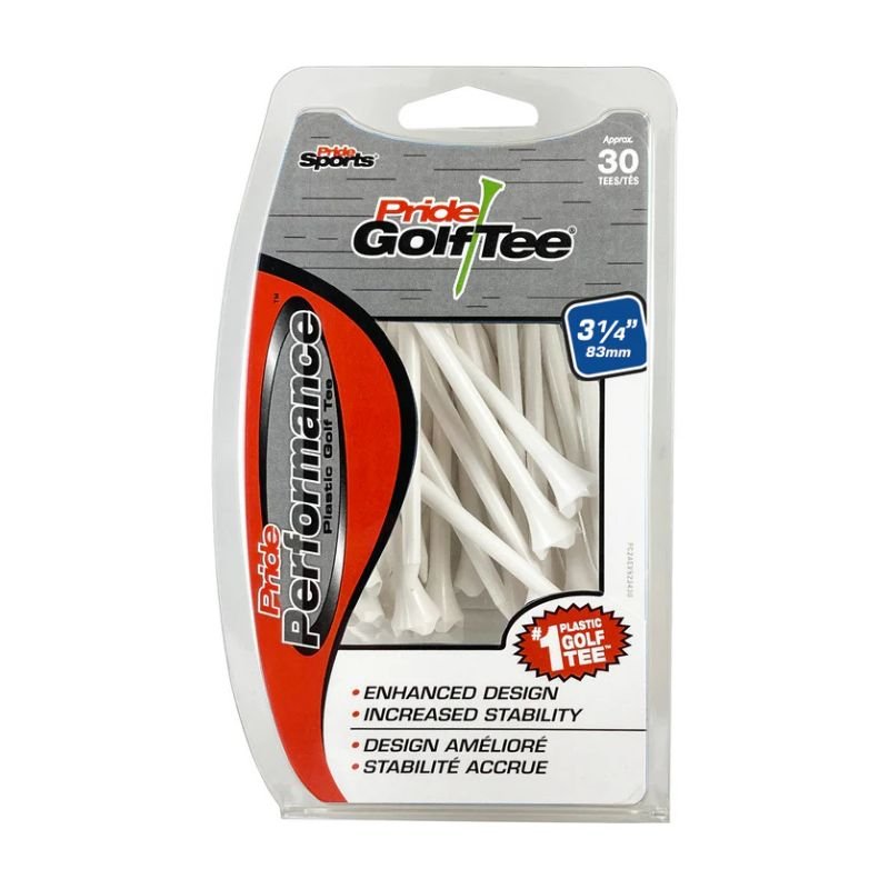 Pride Performance Plastic Golf Tees - 3 1/4" (30pk) White