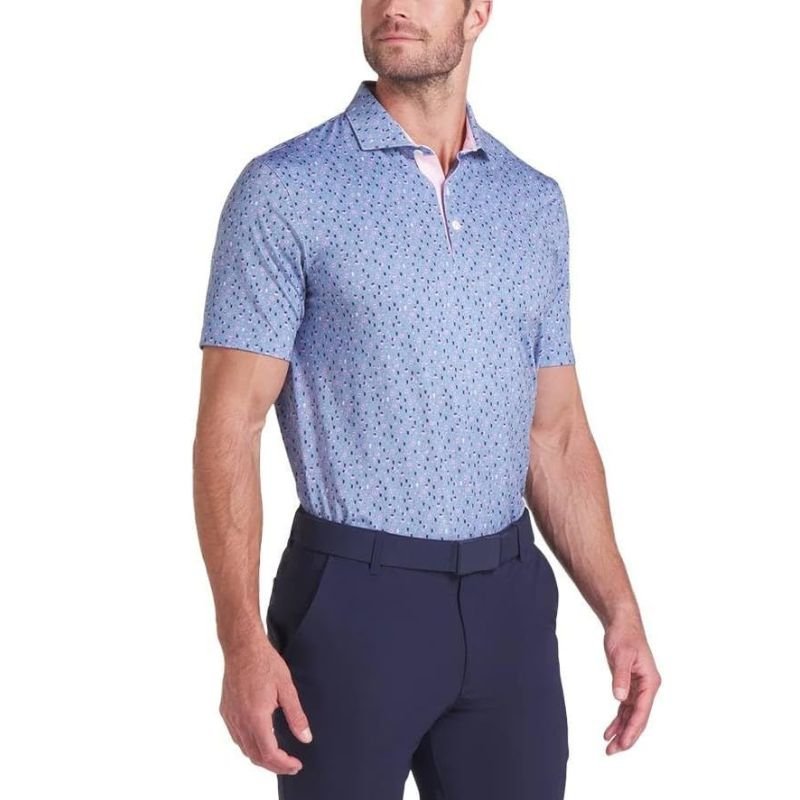 PUMA AP Tea Time Golf Polo Zen Blue Pale Pink