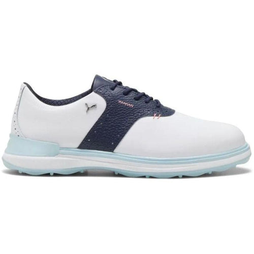 PUMA Men's AVANT Spikeless Golf Shoes Puma White Deep Navy Medium