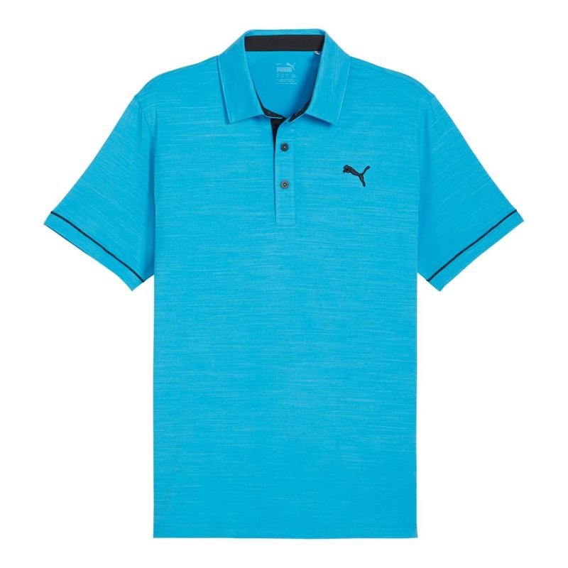 PUMA CLOUDSPUN Haystack Golf Polo Aqua Blue Heather