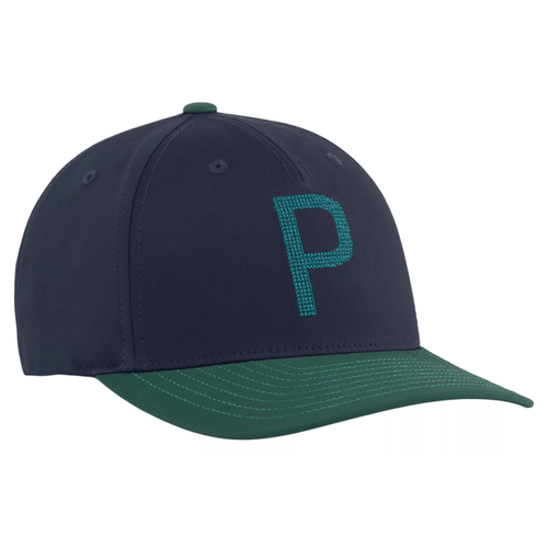 PUMA Crafted P Golf Cap Deep Navy Green OSFA