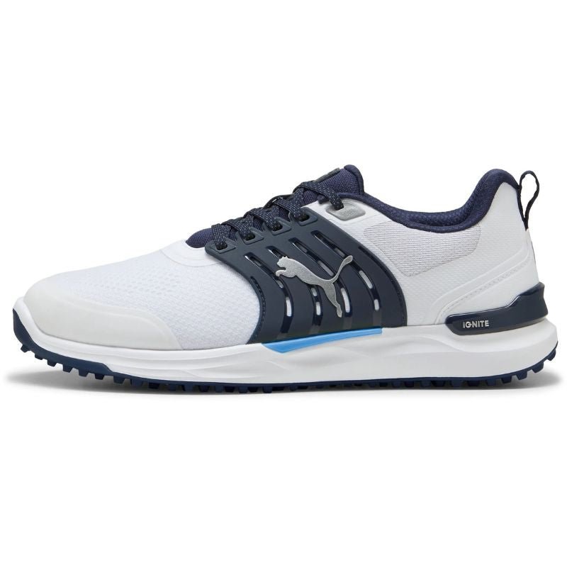 PUMA IGNITE ELEVATE 2 Spikeless Golf Shoes Puma White Deep Navy Medium