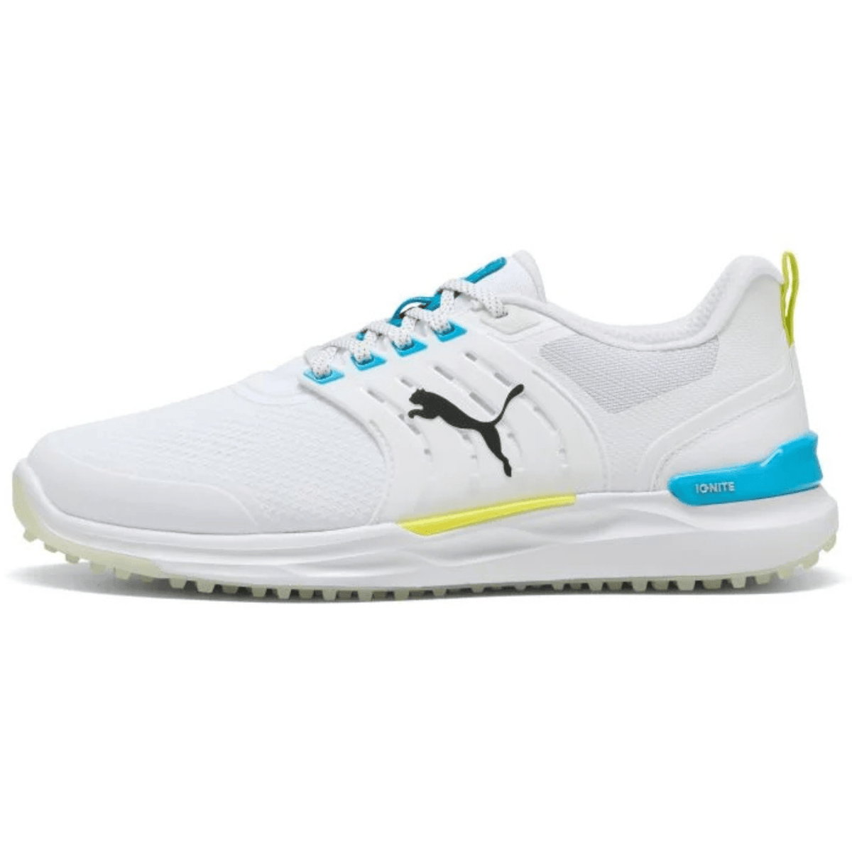 PUMA IGNITE ELEVATE 2 Spikeless Golf Shoes Puma White Speed Blue Apple Spritz Medium
