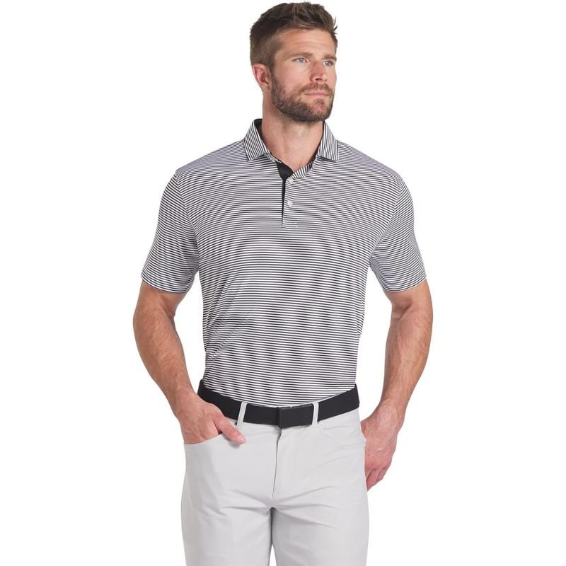 PUMA Isle Pique Golf Polo Puma Black White Glow