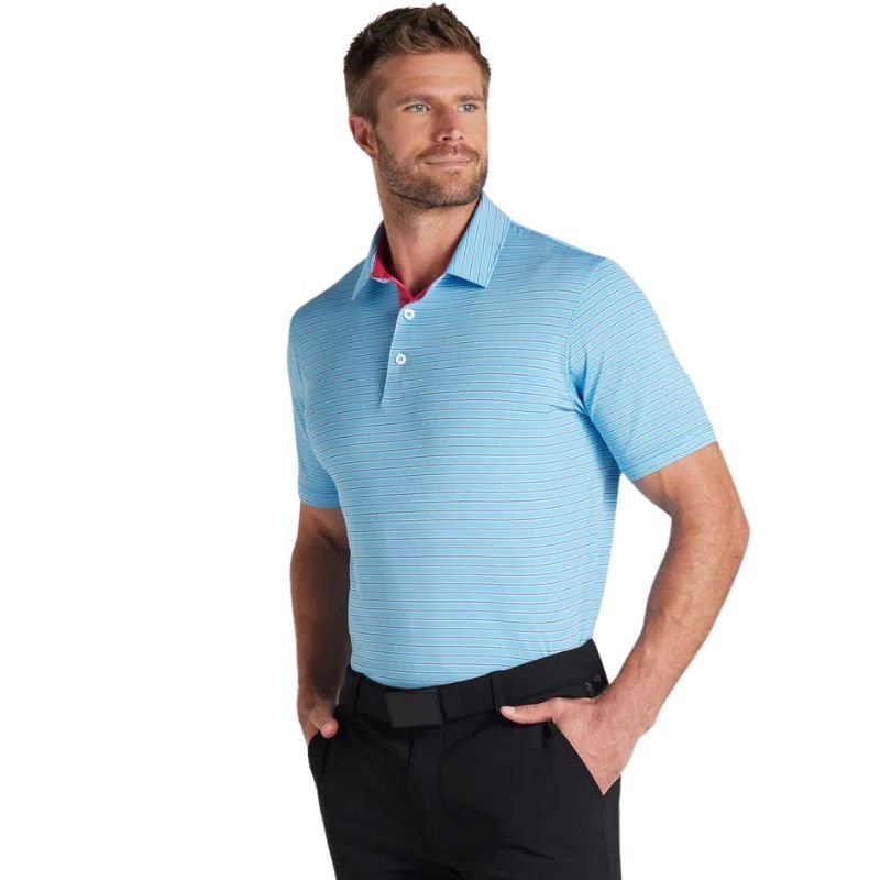 PUMA MATTR Bay Golf Polo - Previous Season Garnet Rose Aqua Blue