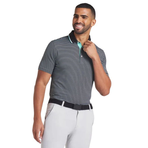 PUMA MATTR Elevated Stripe Golf Polo Puma Black Aquatic