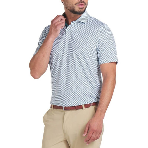PUMA MATTR Micro Floral Golf Polo White Glow Dark Myrtle