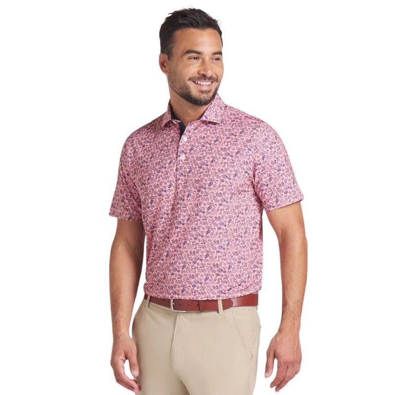 PUMA MATTR Peach Stand Golf Polo Pale Pink