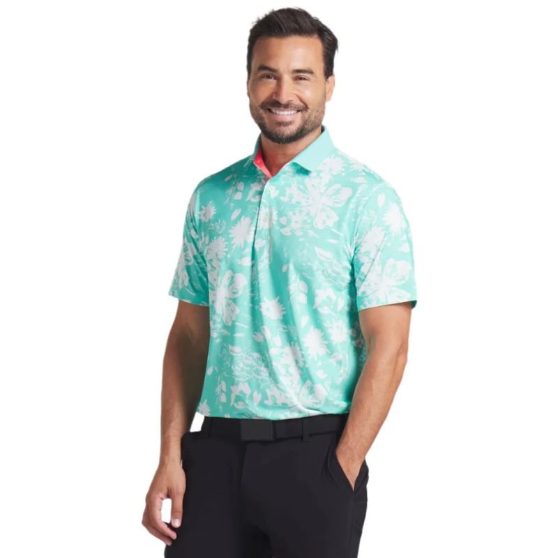 PUMA MATTR Rose Golf Polo Aquatic Peaceful Blue