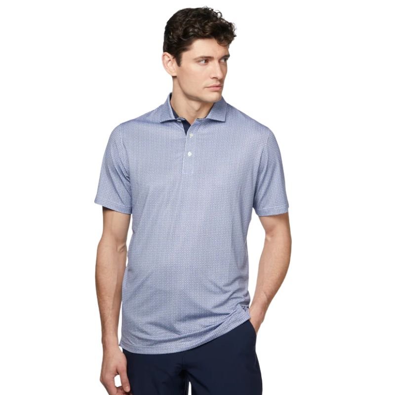 PUMA MATTR Tile Golf Polo Deep Navy White Glow