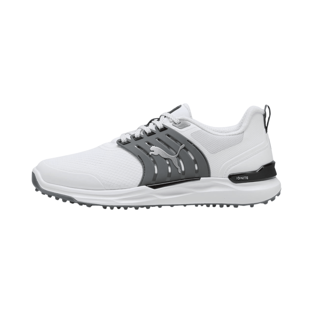 PUMA Men's IGNITE ELEVATE 2 Spikeless Golf Shoes Puma Whte Slate Sky Puma Black Medium