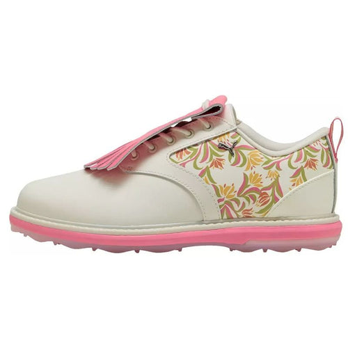 PUMA Women's AVANT x Dani Dazey Spikeless Golf Shoes Warm White Magic Rose Sunny Yellow Medium