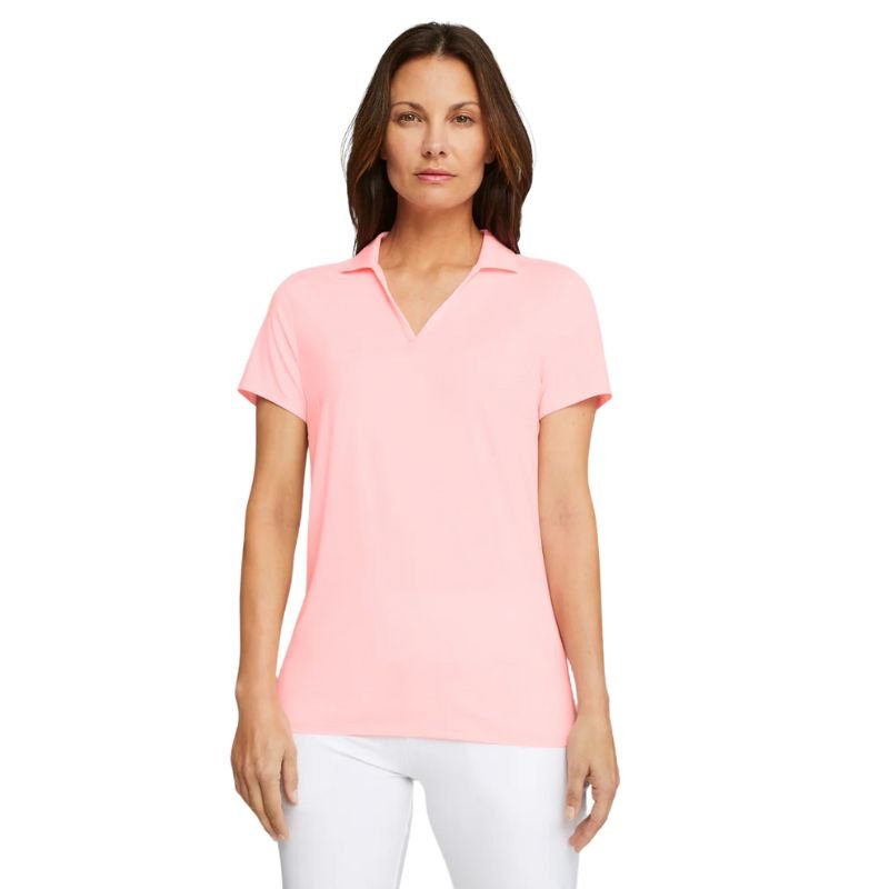 PUMA Women's Cloudspun Coast Golf Polo Koral Ice