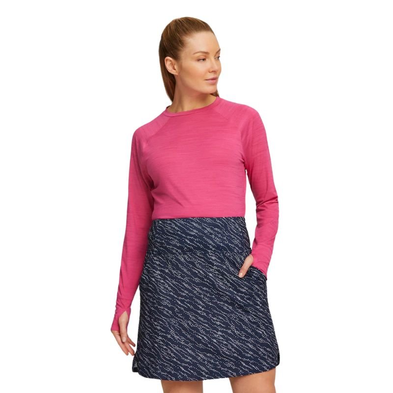 PUMA Women's CLOUDSPUN Long Sleeve Golf Shirt Orchid Shadow Heather