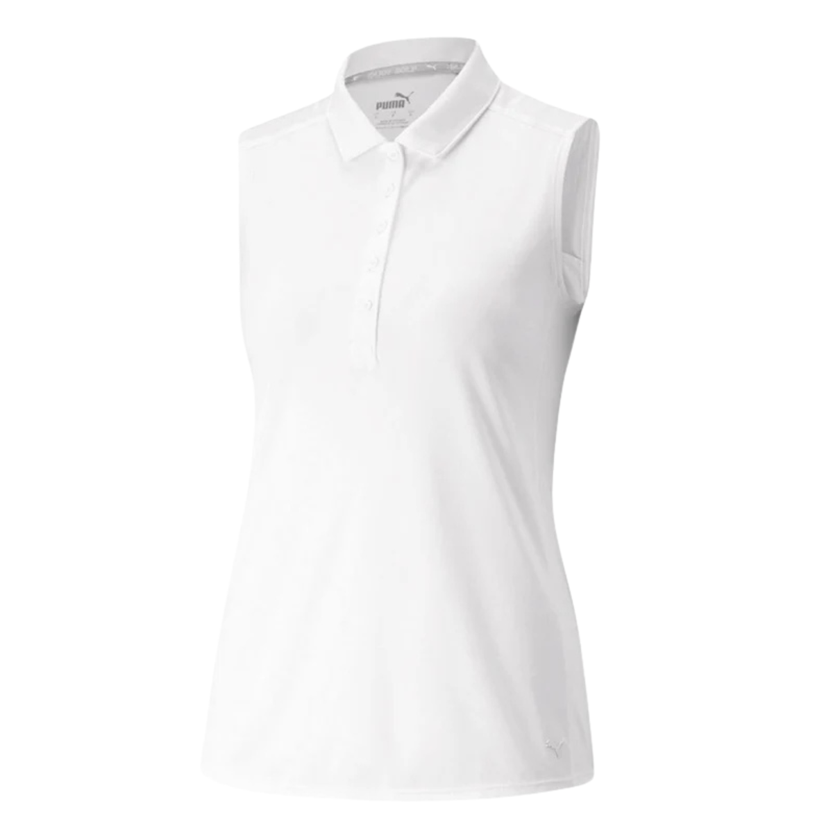 PUMA Women's Gamer Sleeveless Golf Polo White