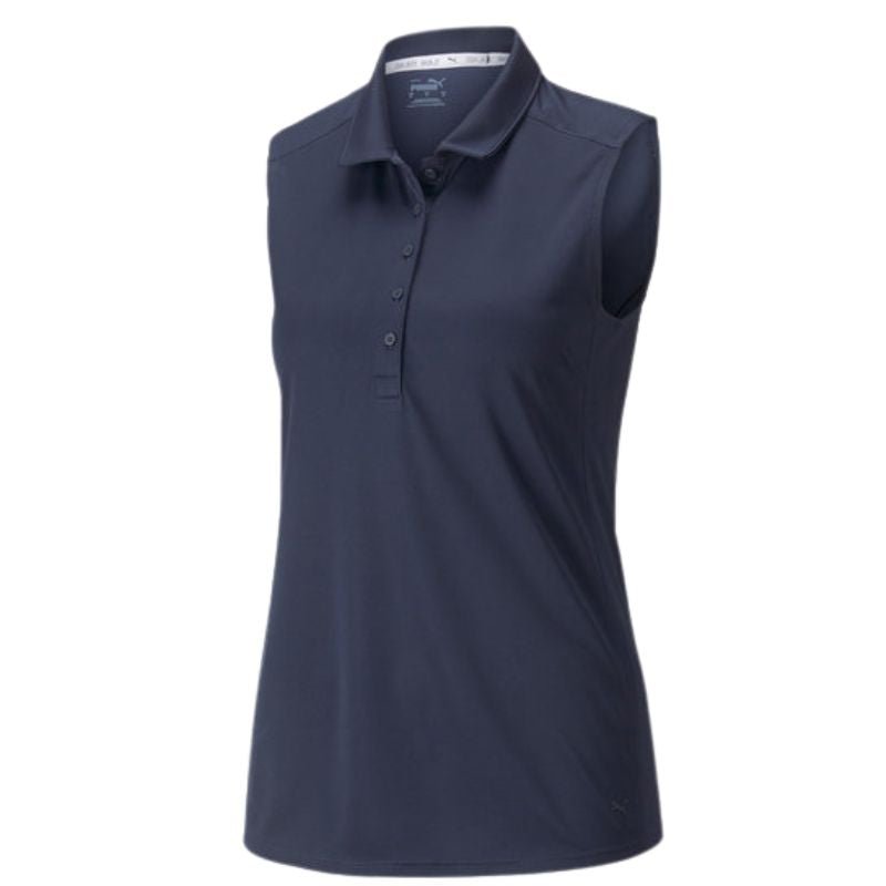 PUMA Women's Gamer Sleeveless Golf Polo Navy