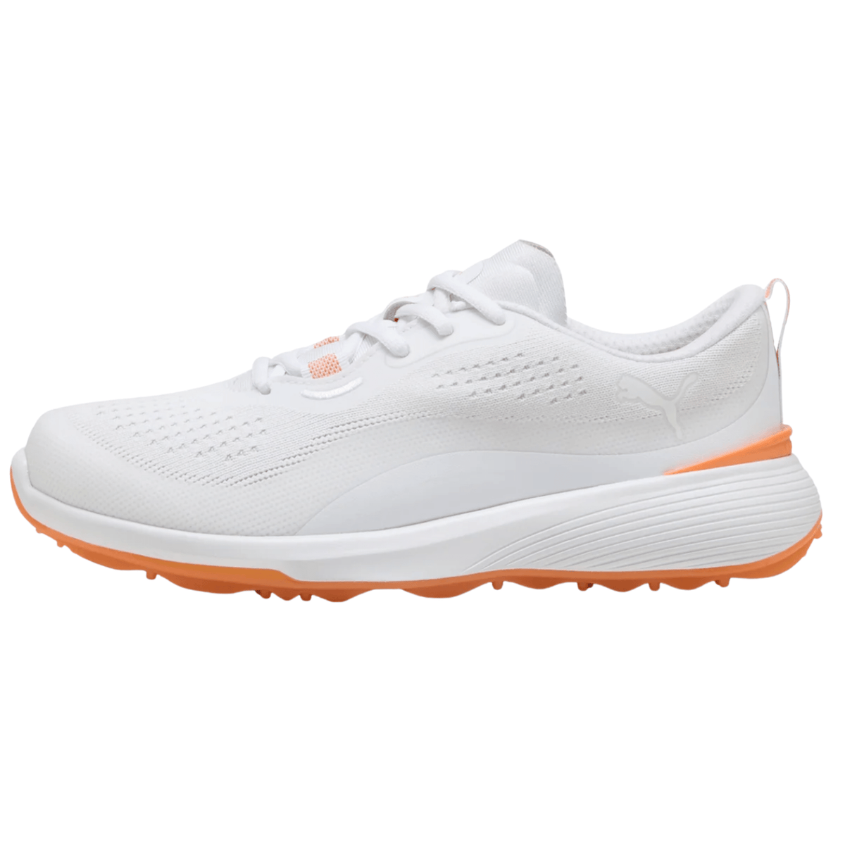 PUMA Women's GRUVE SPORT Spikeless Golf Shoes Puma White Melon Glow Medium